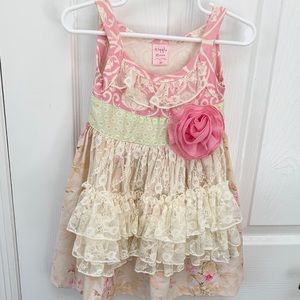 Giggle Moon Toddler Girl Floral and Lace Dress 3T